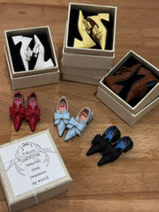 Handmade Shoes for Blythe/Obitsu, Pointed-Toe Mid Block Heel with Bow