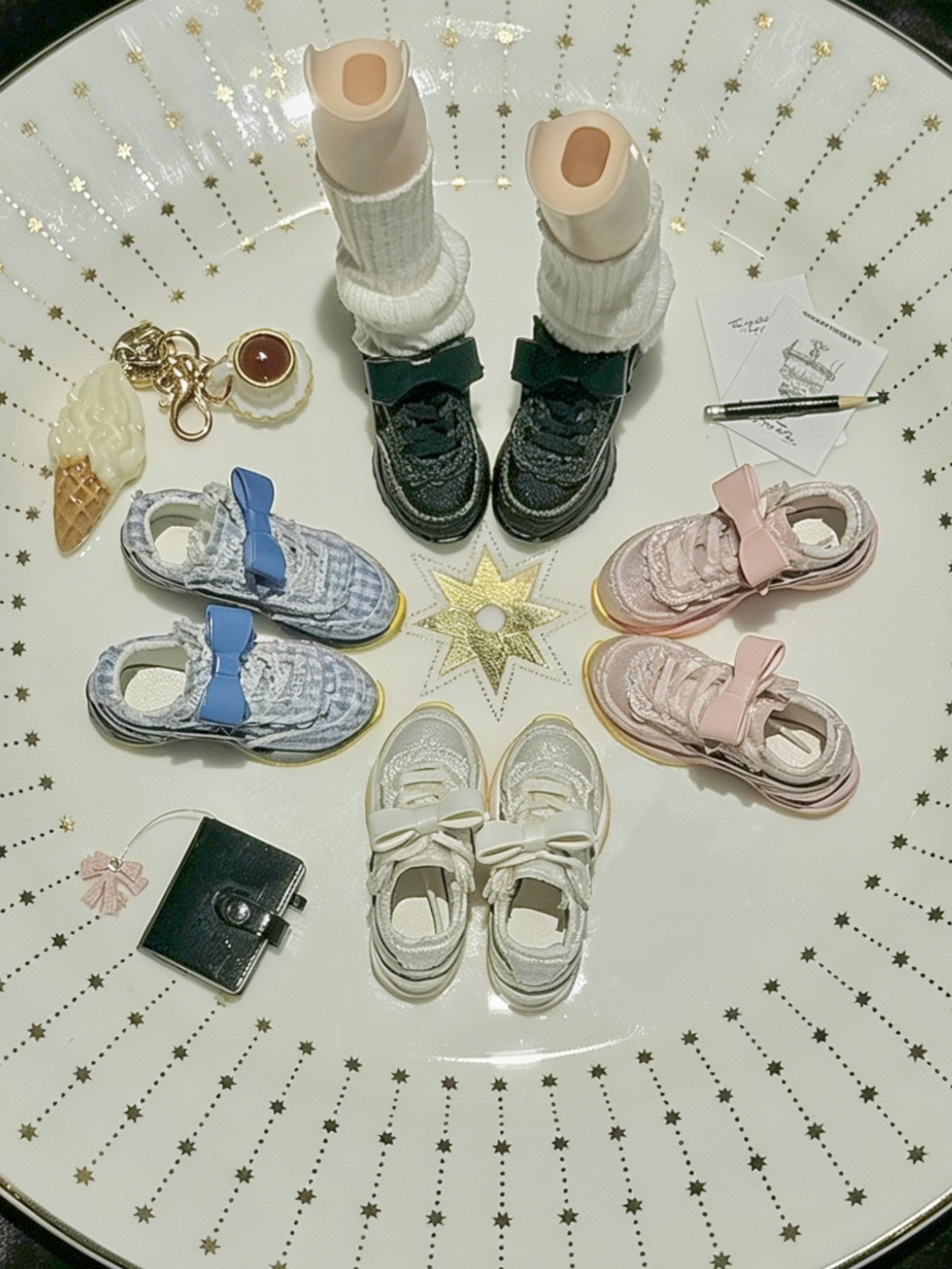 Vibrant Bow Blythe Sneakers Flat Lay | ToastDoll