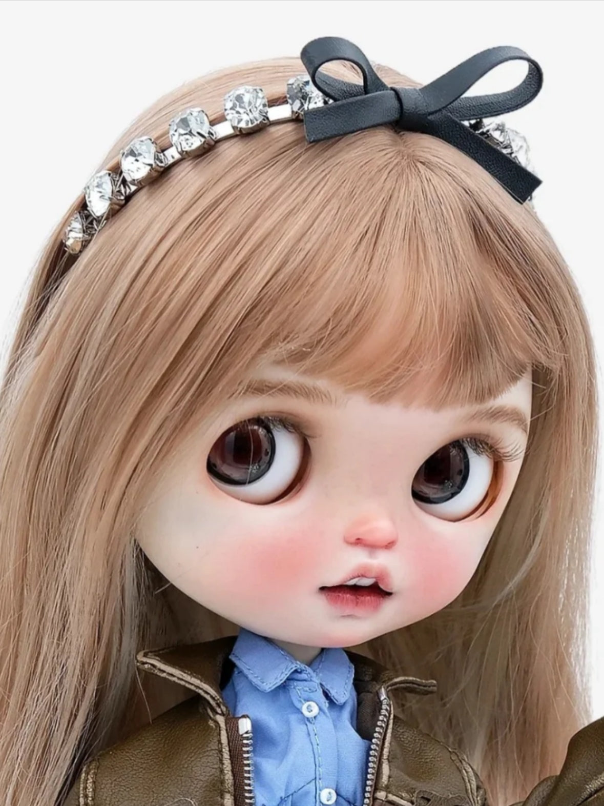 Handmade Outfit for Blythe/Obitsu,Faux Fur Plaid Corset Top Skirt Suit