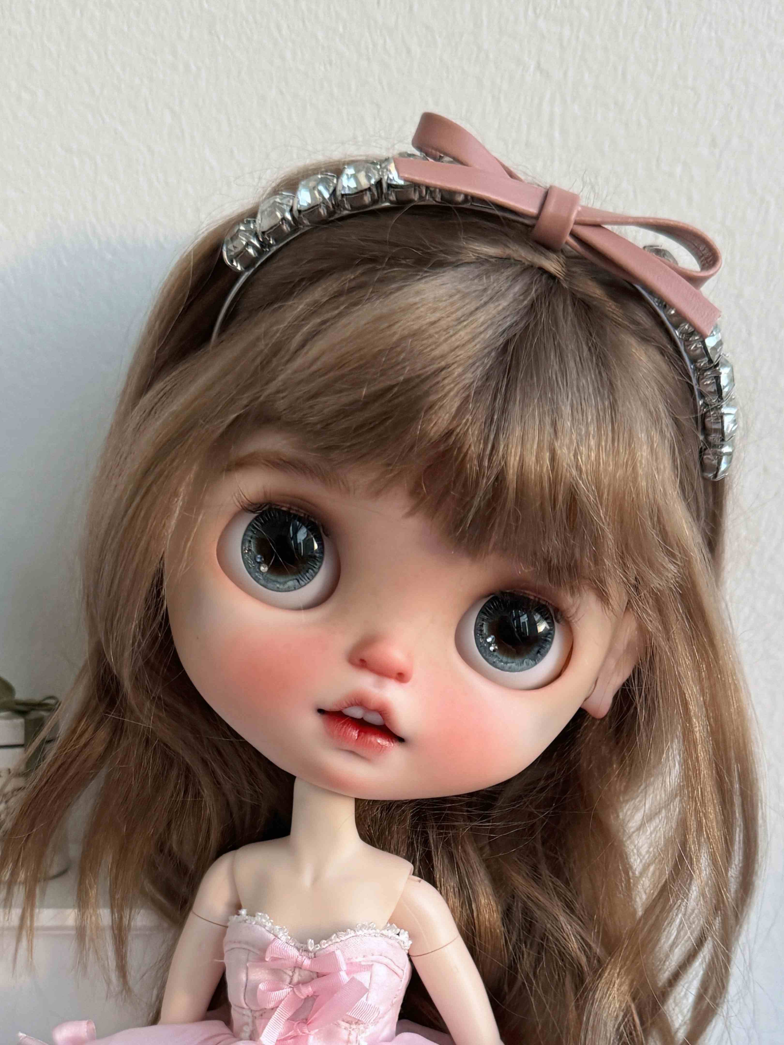 Handmade Outfit for Blythe/Obitsu,Faux Fur Plaid Corset Top Skirt Suit