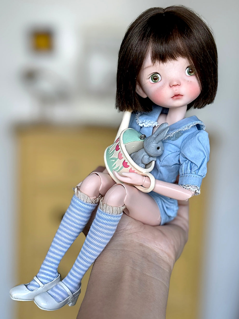 Handmade Outfit for Blythe/Pullip/Obitsu, Peter Pan Collar Fit & Flare Dress