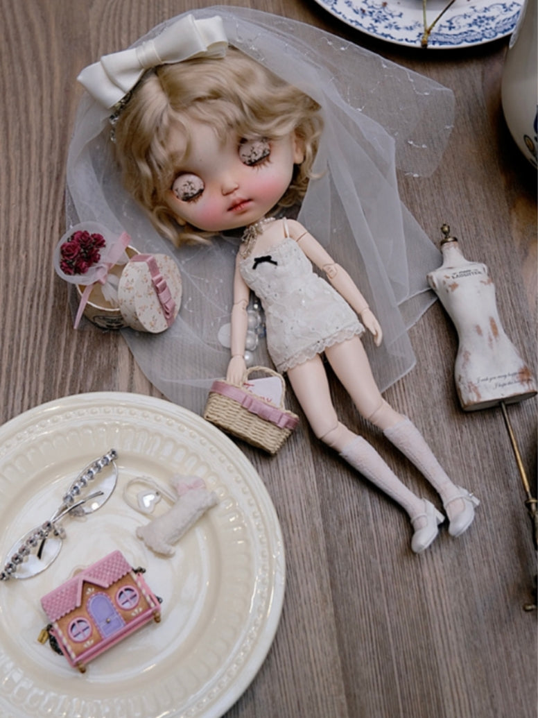 Handmade Outfit for Blythe/Pullip/Obitsu, Sweet Slim Sleeveless Mini Dress
