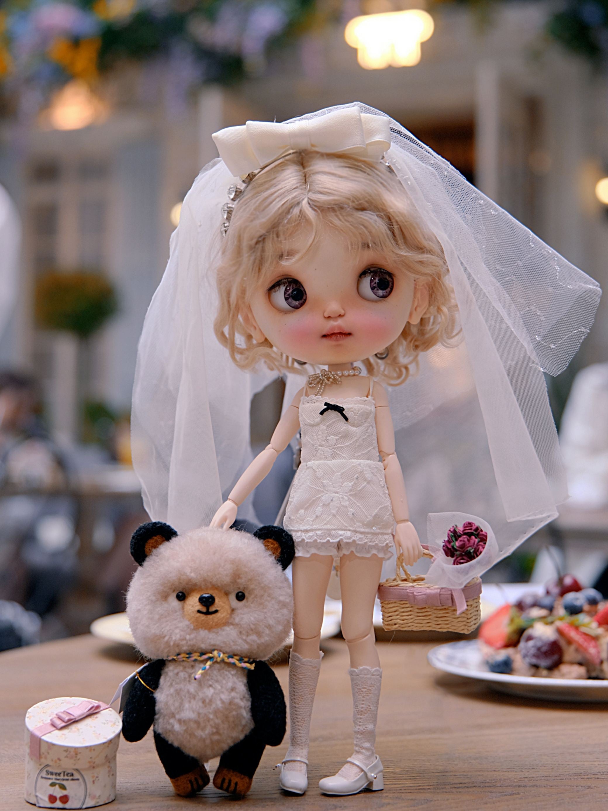 Handmade Outfit for Blythe/Pullip/Obitsu, Sweet Slim Sleeveless Mini Dress