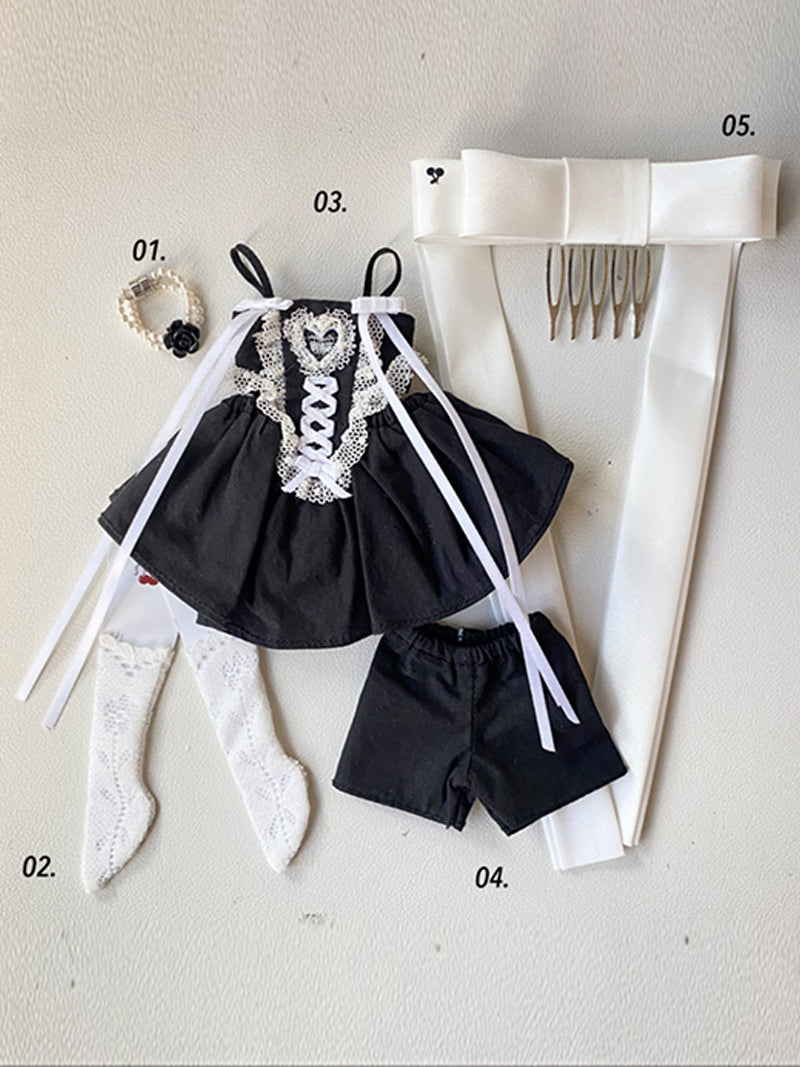 Handmade Outfit for Blythe/Pullip/Obitsu, High Waist Sweetheart Sleeveless Mini Dress