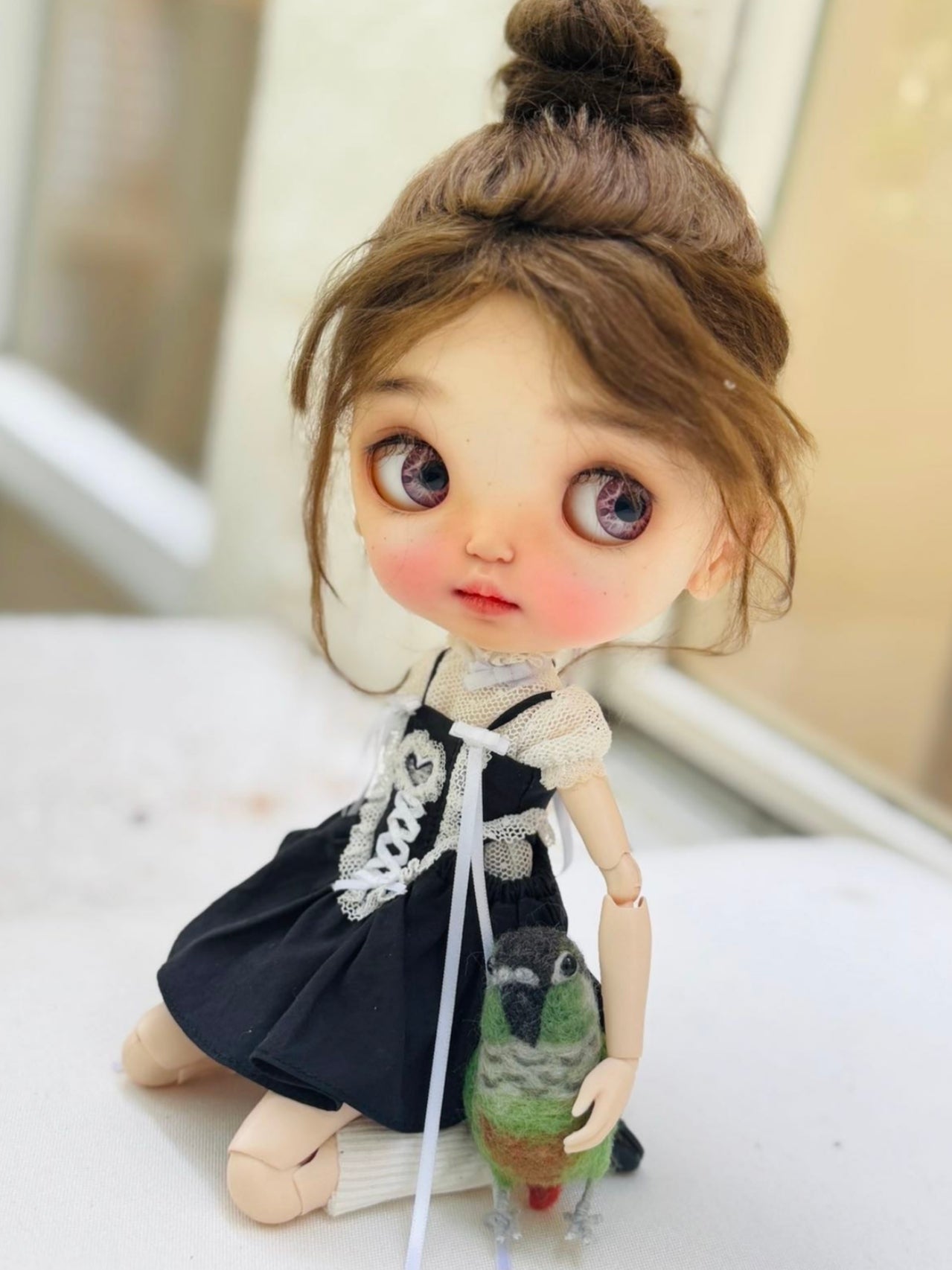 Handmade Outfit for Blythe/Pullip/Obitsu, High Waist Sweetheart Sleeveless Mini Dress