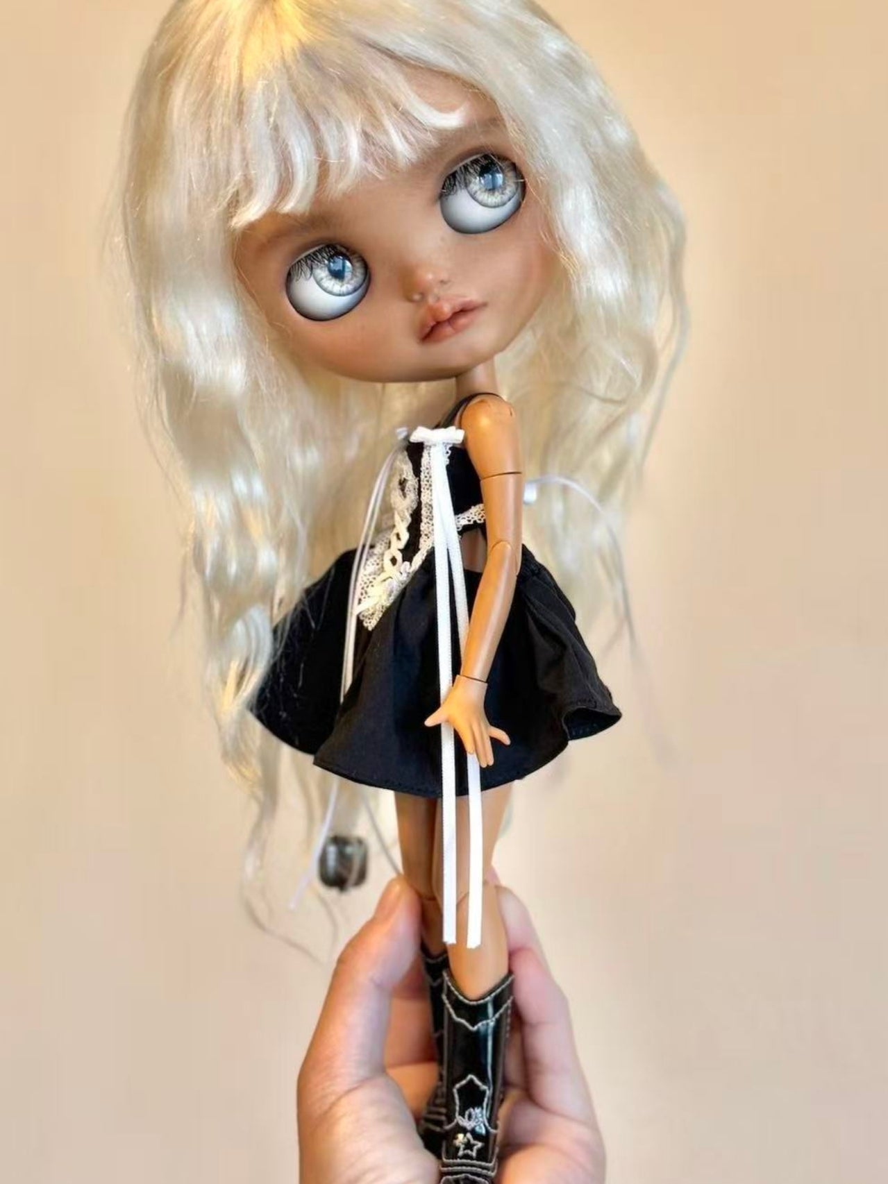 Handmade Outfit for Blythe/Pullip/Obitsu, High Waist Sweetheart Sleeveless Mini Dress