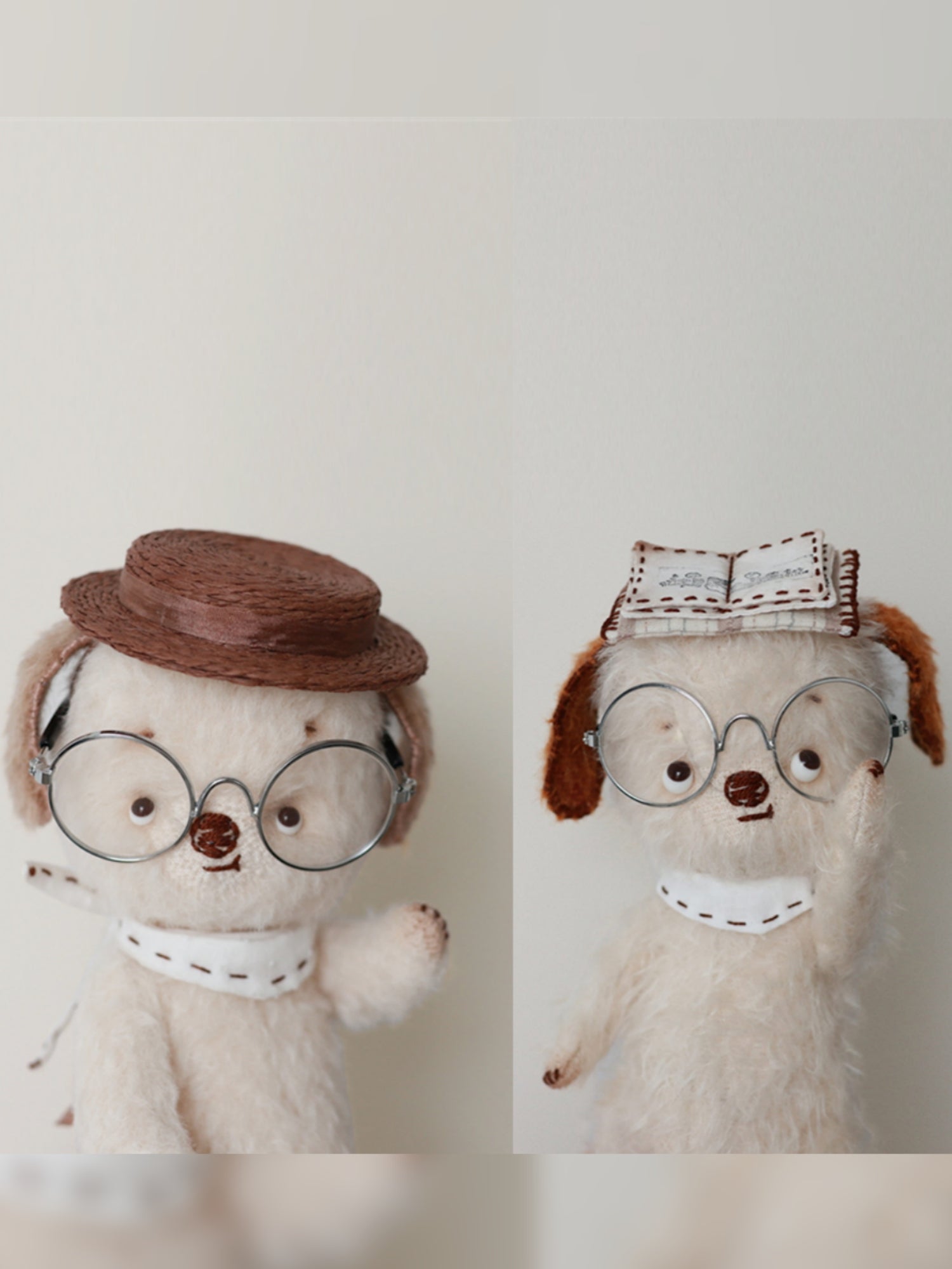 Grumpy Retro Puppy Plushies Close-up | ToastDoll