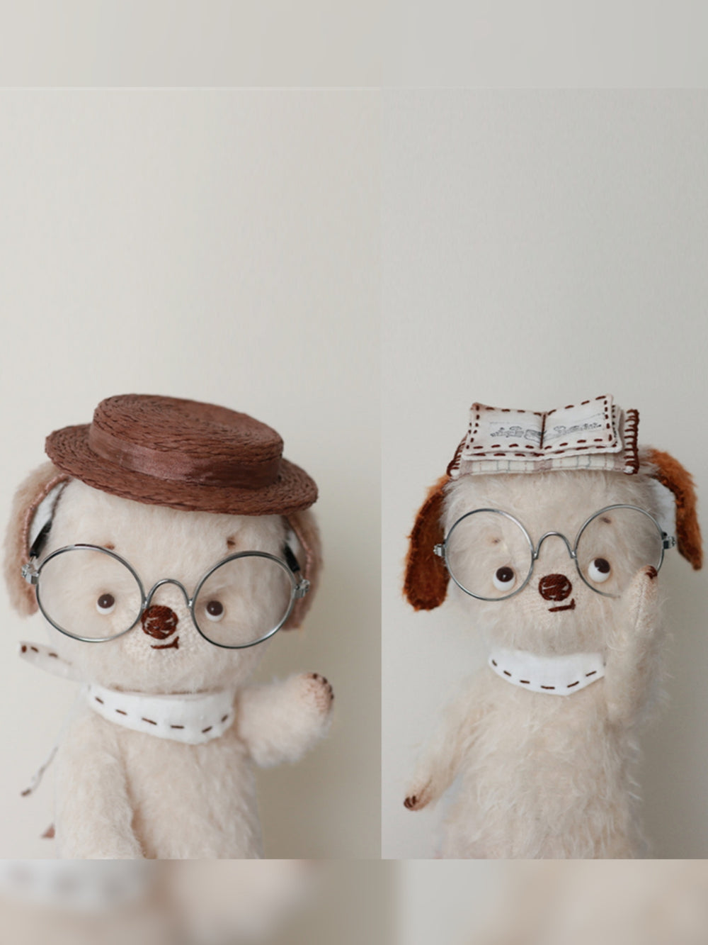 Grumpy Retro Puppy Plushies Close-up | ToastDoll