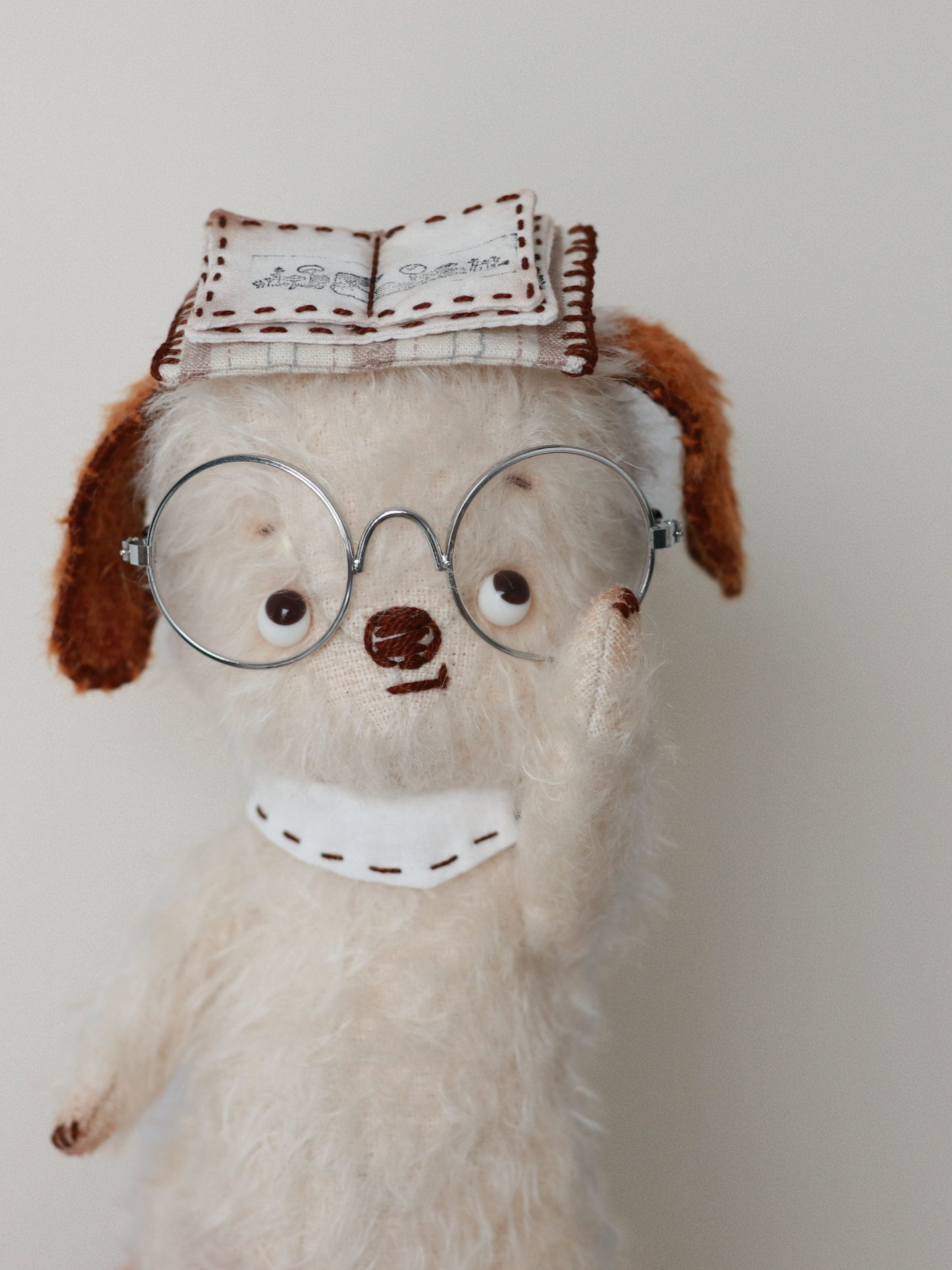 Grumpy Retro Puppy Plushies - Handmade Companion - ToastDoll
