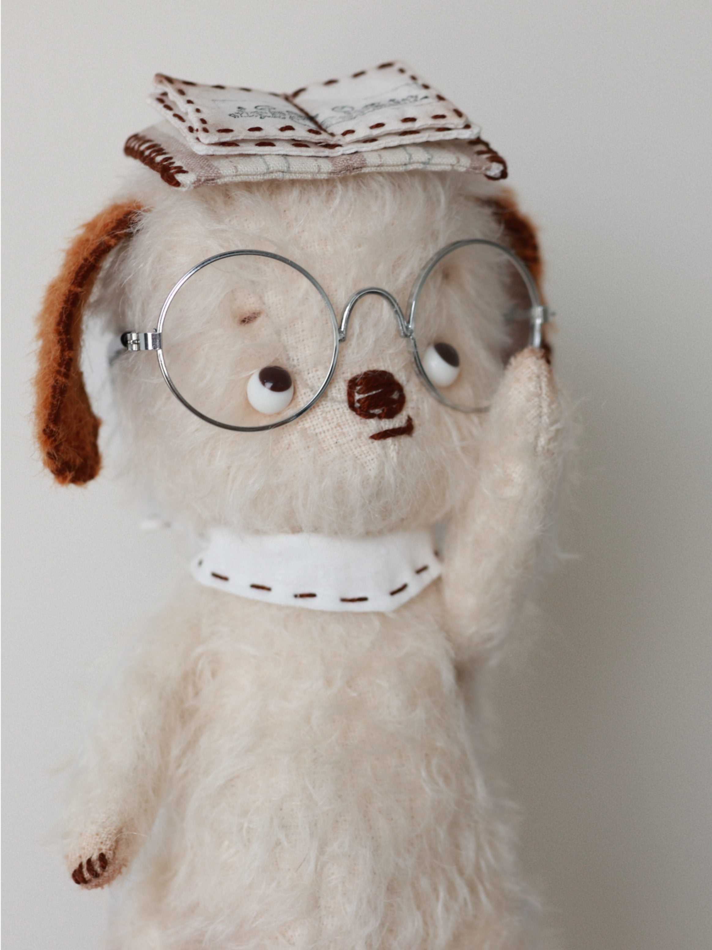 Grumpy Retro Puppy Plushies - Handmade Companion - ToastDoll