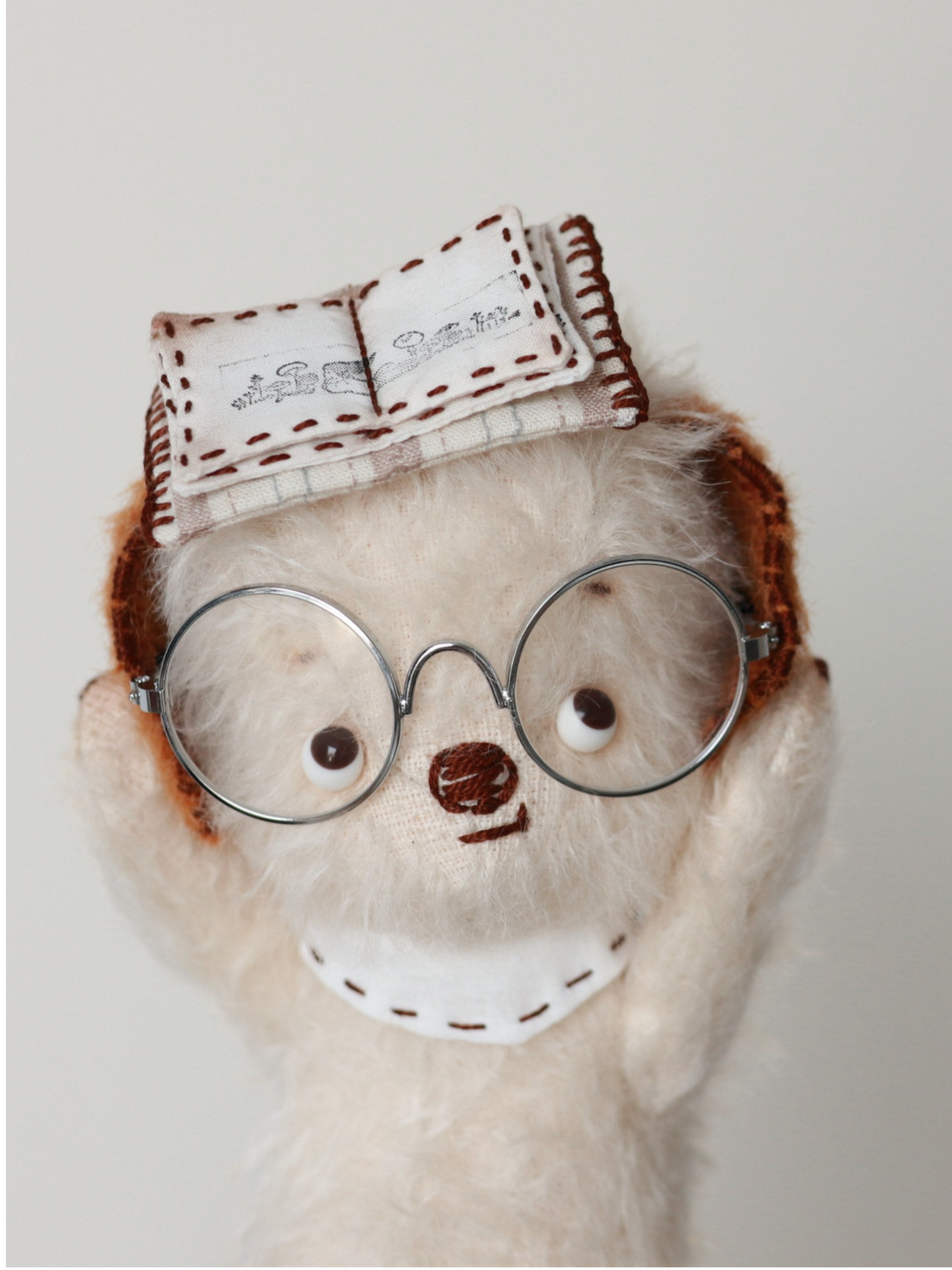 Grumpy Retro Puppy Plushies - Handmade Companion - ToastDoll