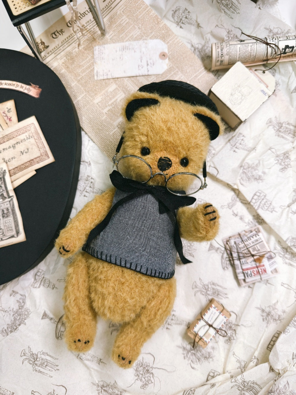 Vintage Academic Bear Plushies Flat Lay | ToastDoll