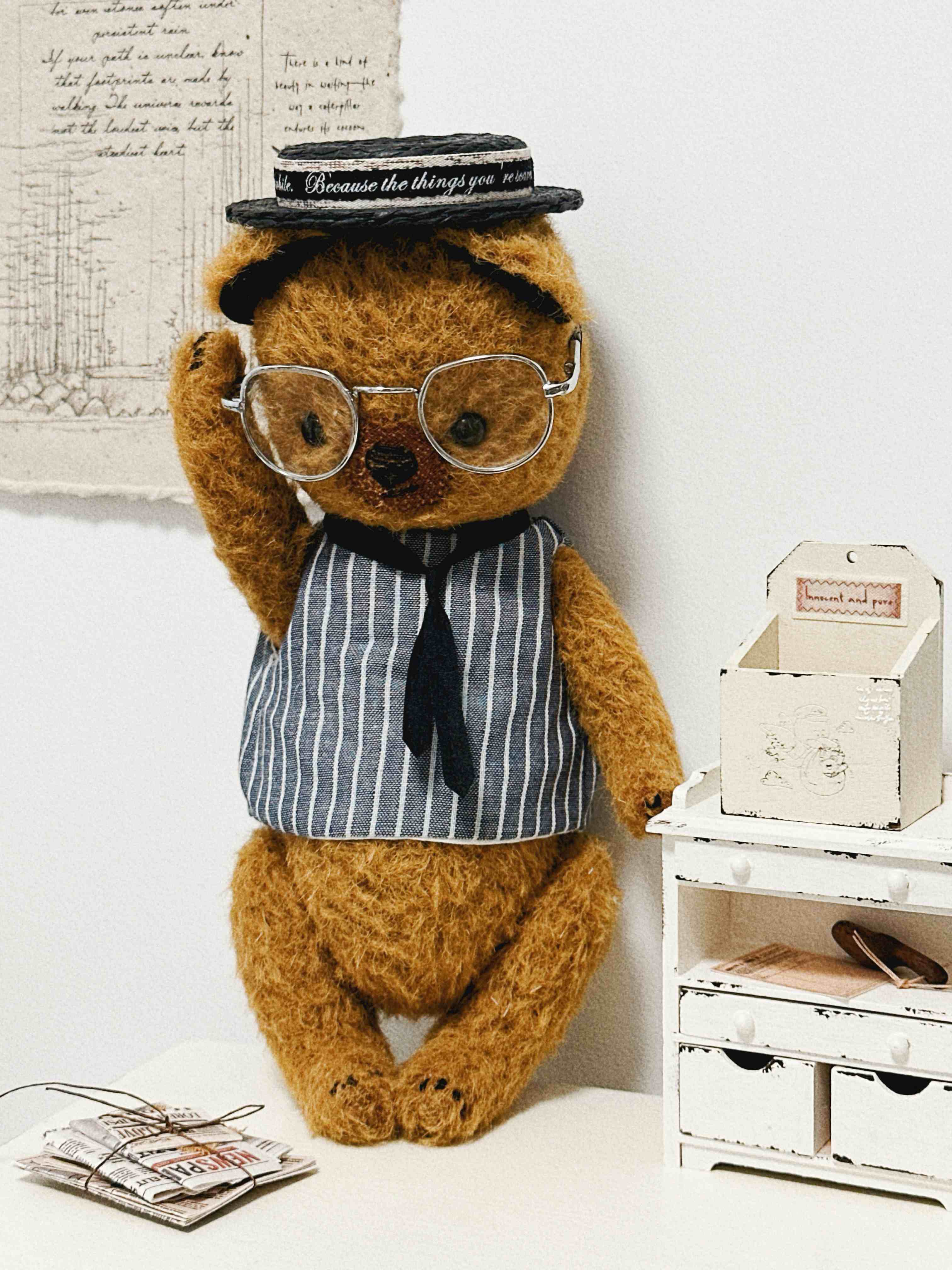 Vintage Academic Bear Plushies  Standing Pose | ToastDoll