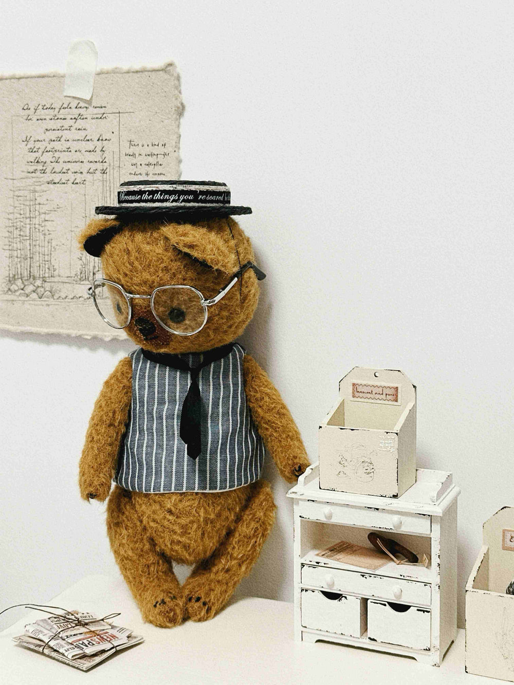 Vintage Academic Bear Plushies Side View | ToastDoll
