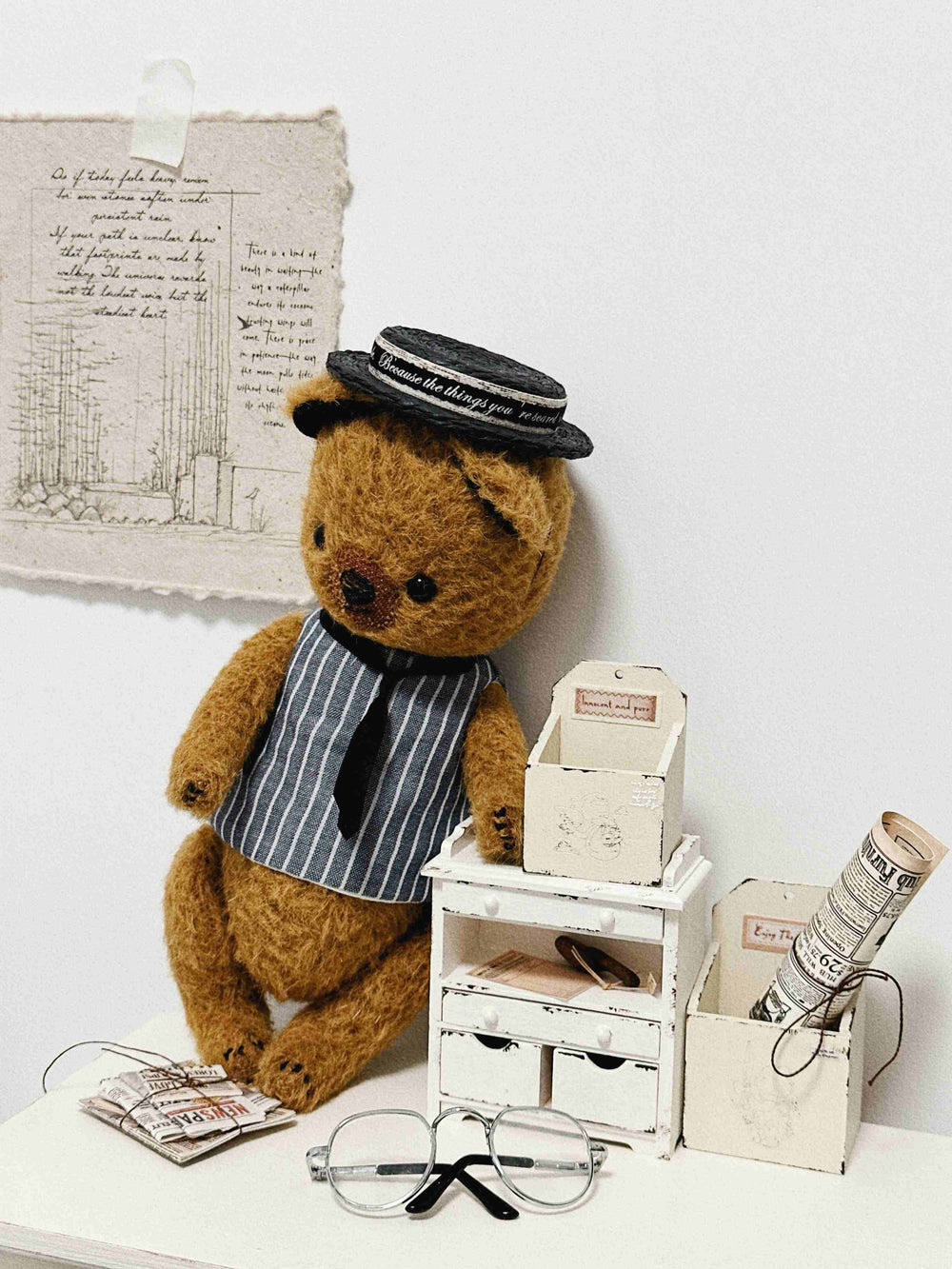 Vintage Academic Bear Plushies Close-up | ToastDoll