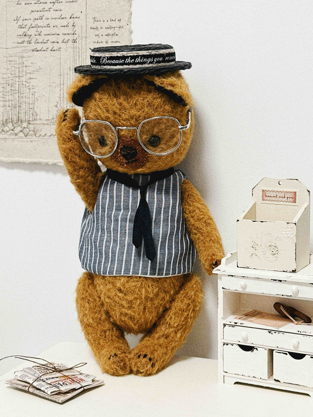 Vintage Academic Bear Plushies  Standing Pose | ToastDoll