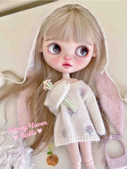 White Little Cutie - Custom Blythe Commission - ToastDoll
