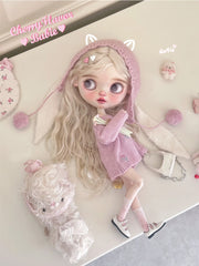 Cherie Custom Blythe OOAK - Pink Knit Doll - ToastDoll