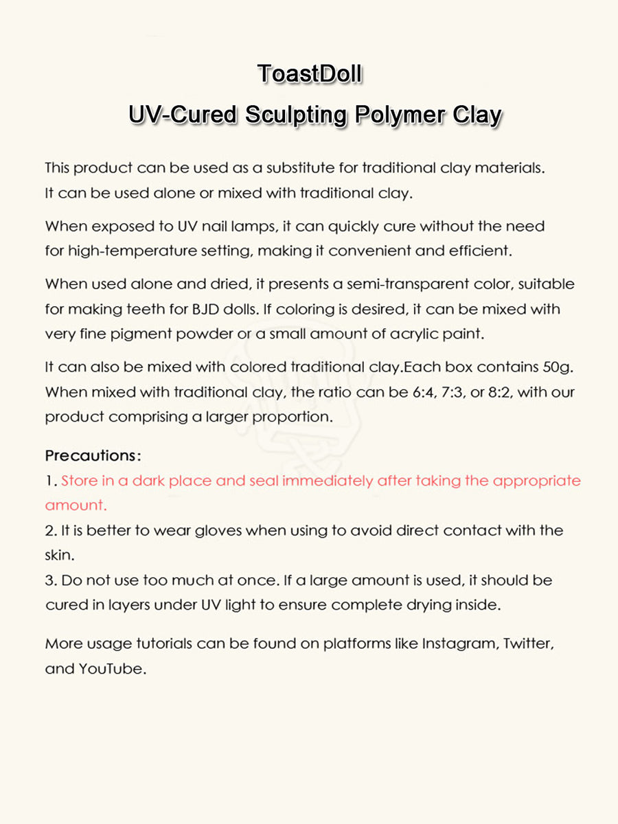 ToastDoll UV-Cured Sculpting Polymer Clay