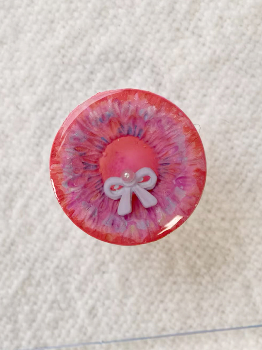 Handmade Blythe Eyechips, Pink Tone, Bow