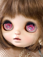 Handmade Blythe Eyechips, Pink Tone, Bow