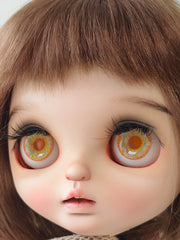 Handmade Blythe Eyechips, Orange Tone, Sunflower
