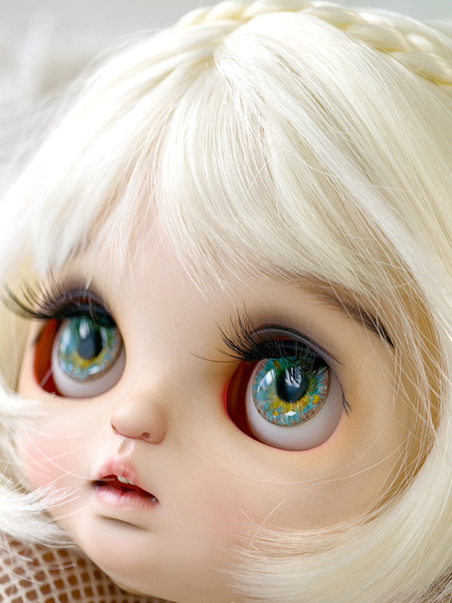 Handmade Blythe Eyechips, Green Tone, Black Pupils