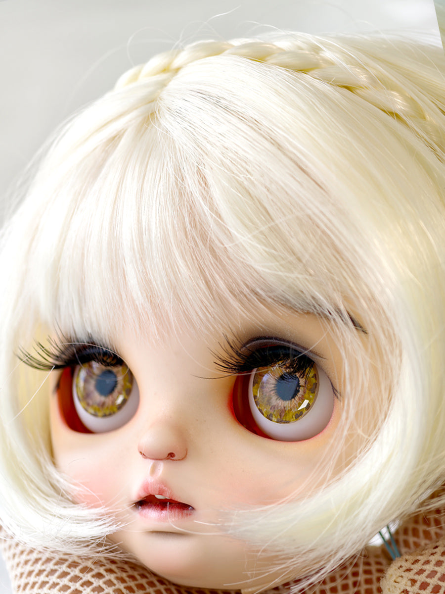 Handmade Blythe Eyechips, Golden-brown Tone, Black Pupils