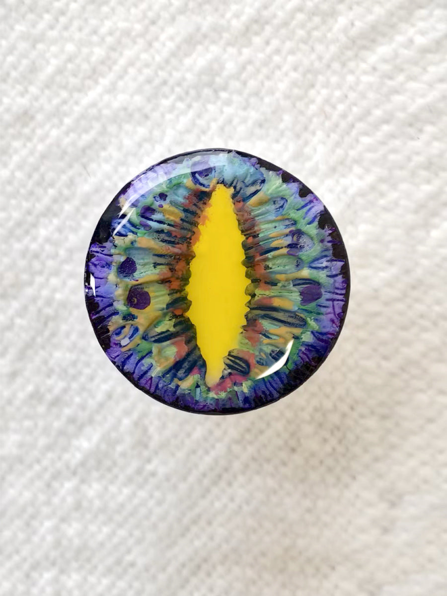 Handmade Blythe Eyechips, Black Tone,Vertical Pupils