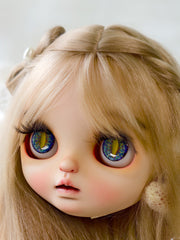Handmade Blythe Eyechips, Black Tone,Vertical Pupils