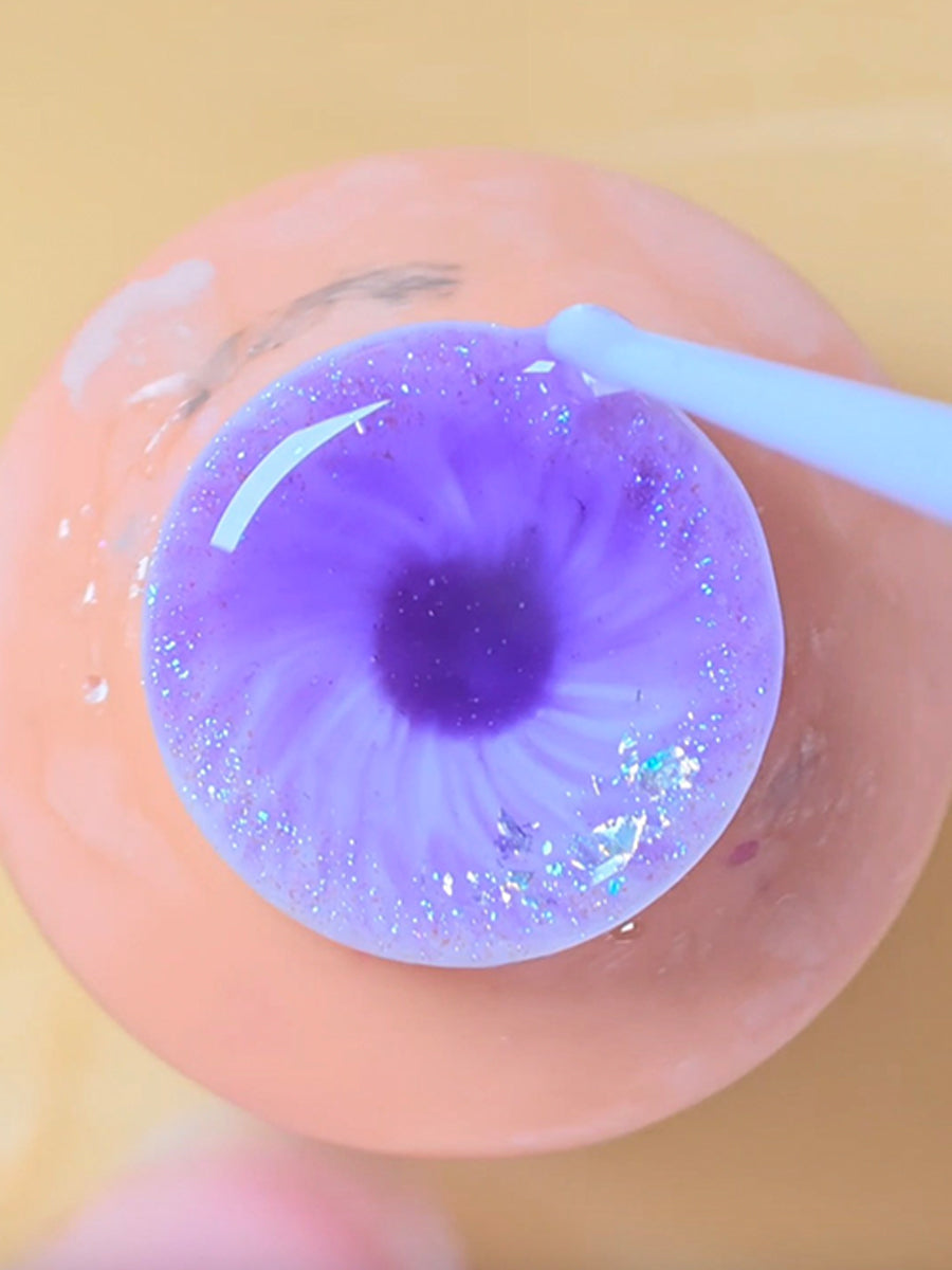 Purple Dreamy Glitter Blythe Eyechips Close-up | ToastDoll
