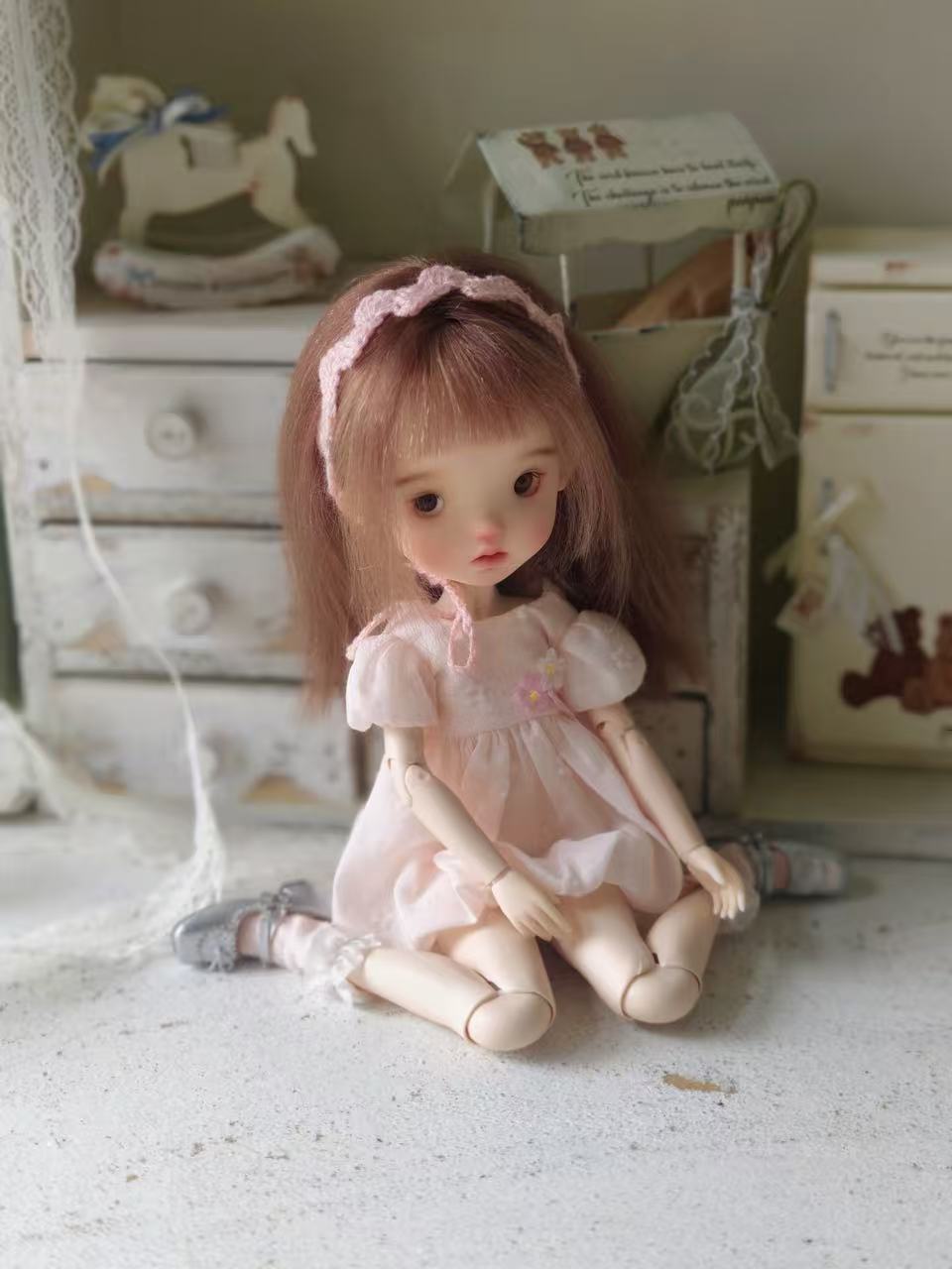 Peaches Custom 1/6 BJD OOAK - Spring Pink Doll - ToastDoll