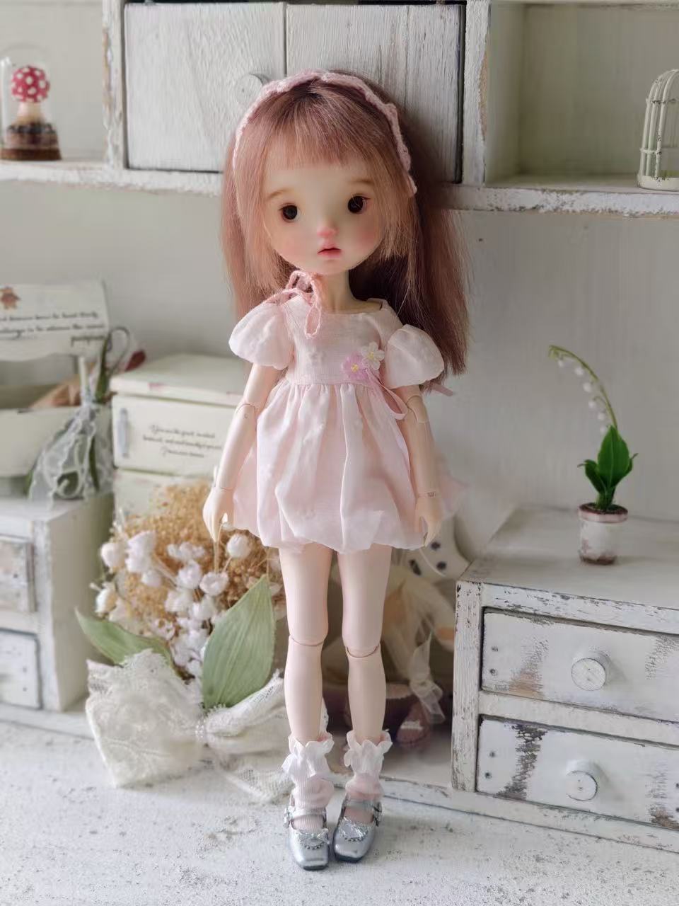 Peaches Custom 1/6 BJD OOAK - Spring Pink Doll - ToastDoll