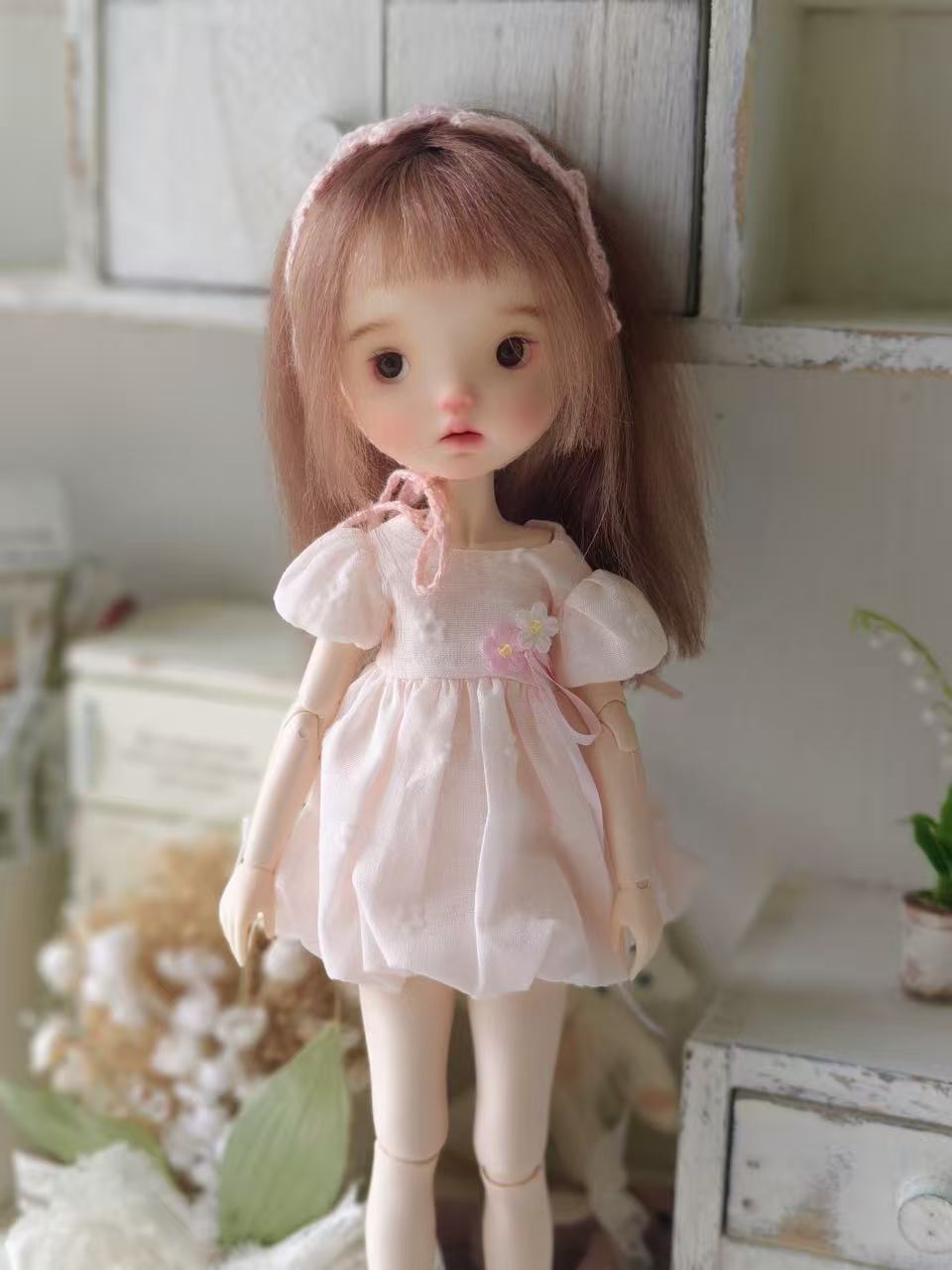 Peaches Custom 1/6 BJD OOAK - Spring Pink Doll - ToastDoll