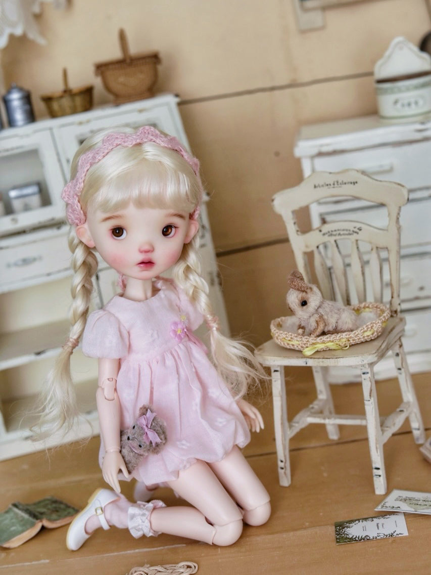 Cute Peaches Custom 1/6 BJD OOAK Spring Pink Braids Doll ToastDoll