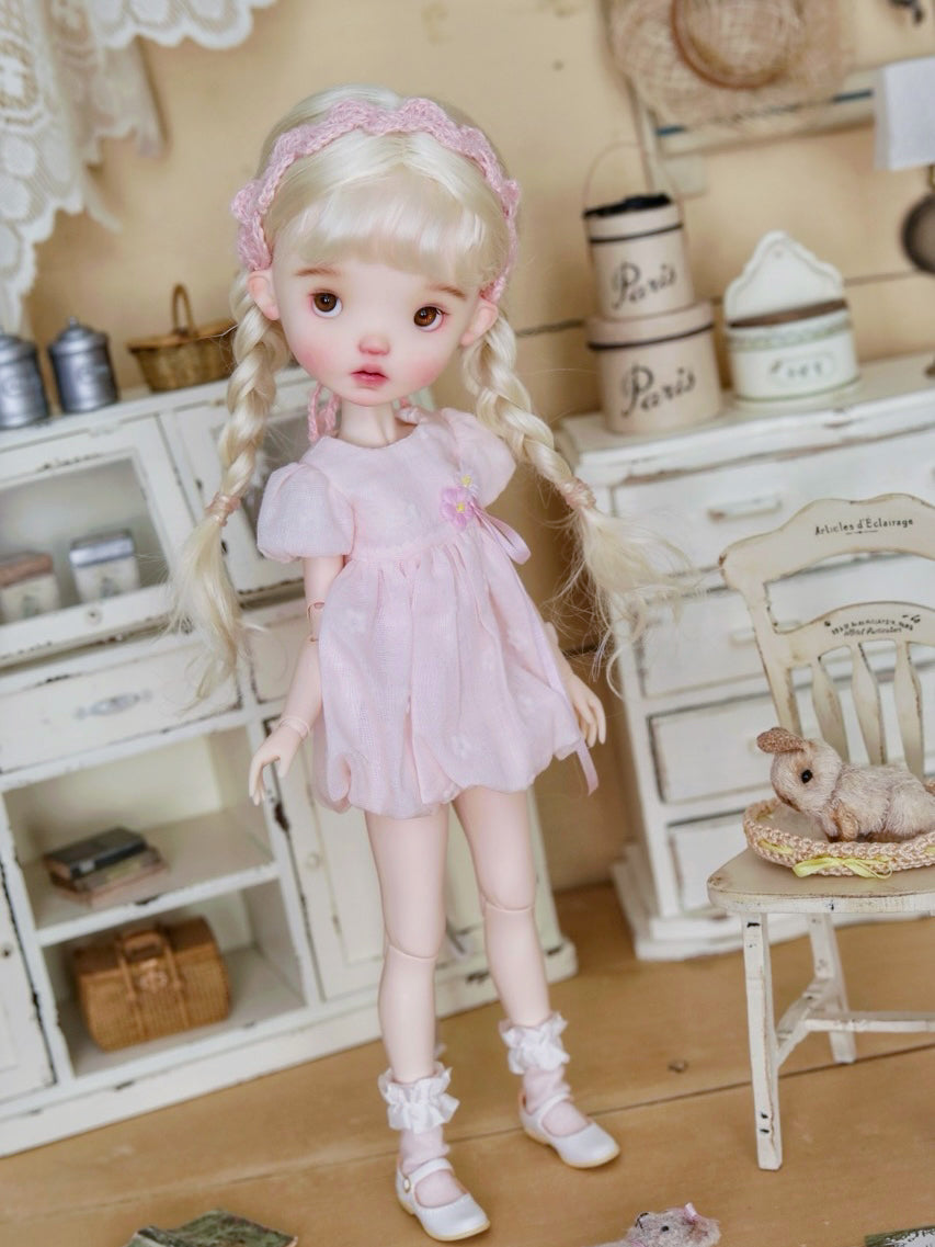 Peaches Custom 1/6 BJD OOAK Spring Pink Braids Doll｜ToastDoll