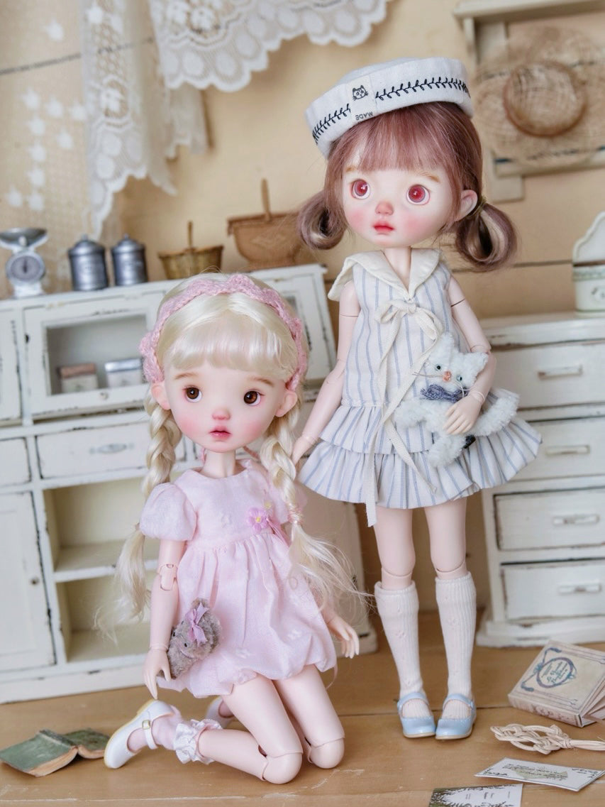 Peaches Custom 1/6 BJD OOAK - Spring Pink Braids Doll - ToastDoll