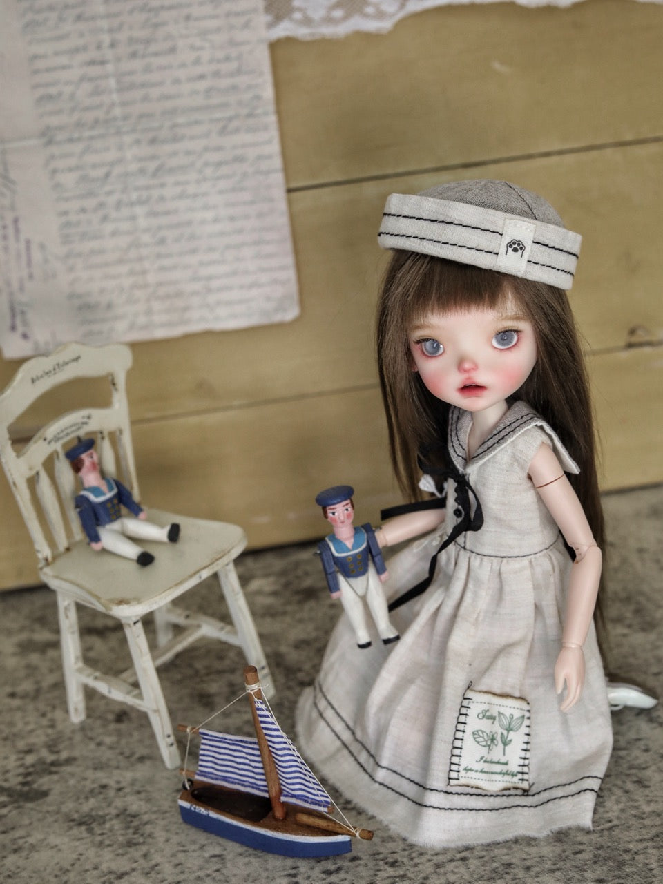 Mila Custom 1/6 BJD OOAK Vintage Sailor Doll Playing Toy | ToastDoll