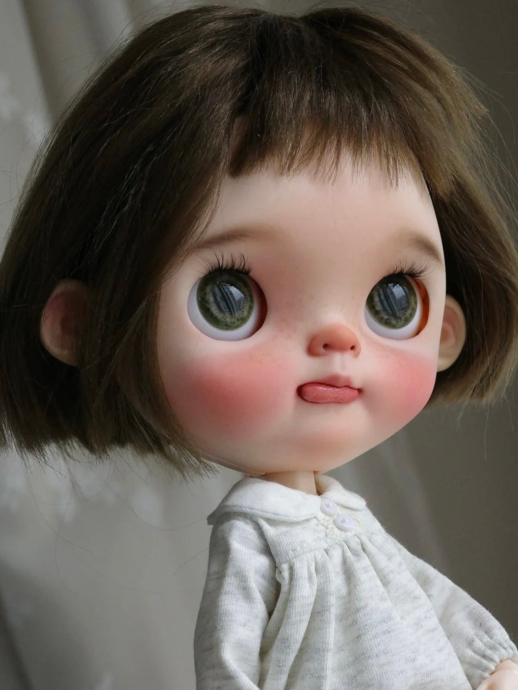 Baby Cutie Tongue Out - Custom Blythe Commission - ToastDoll
