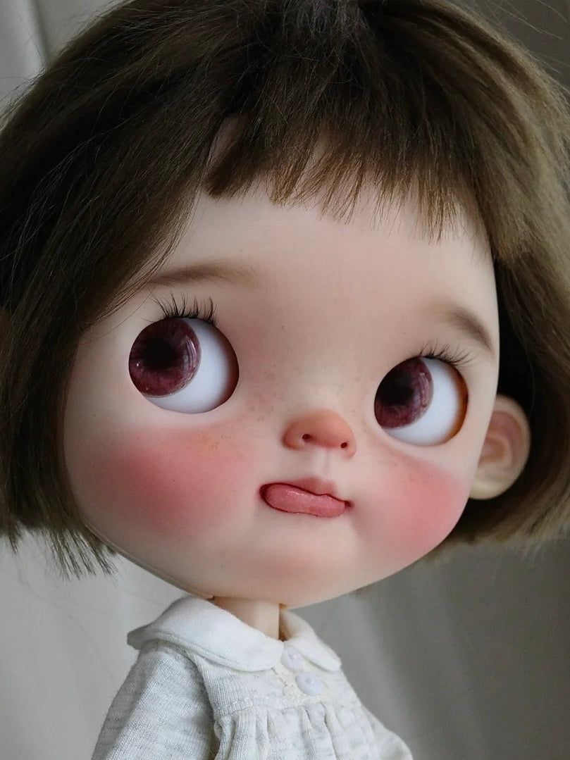 Baby Cutie Tongue Out - Custom Blythe Commission - ToastDoll