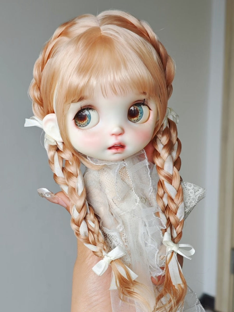 Handmade Blythe Wig,Twin Side Braids