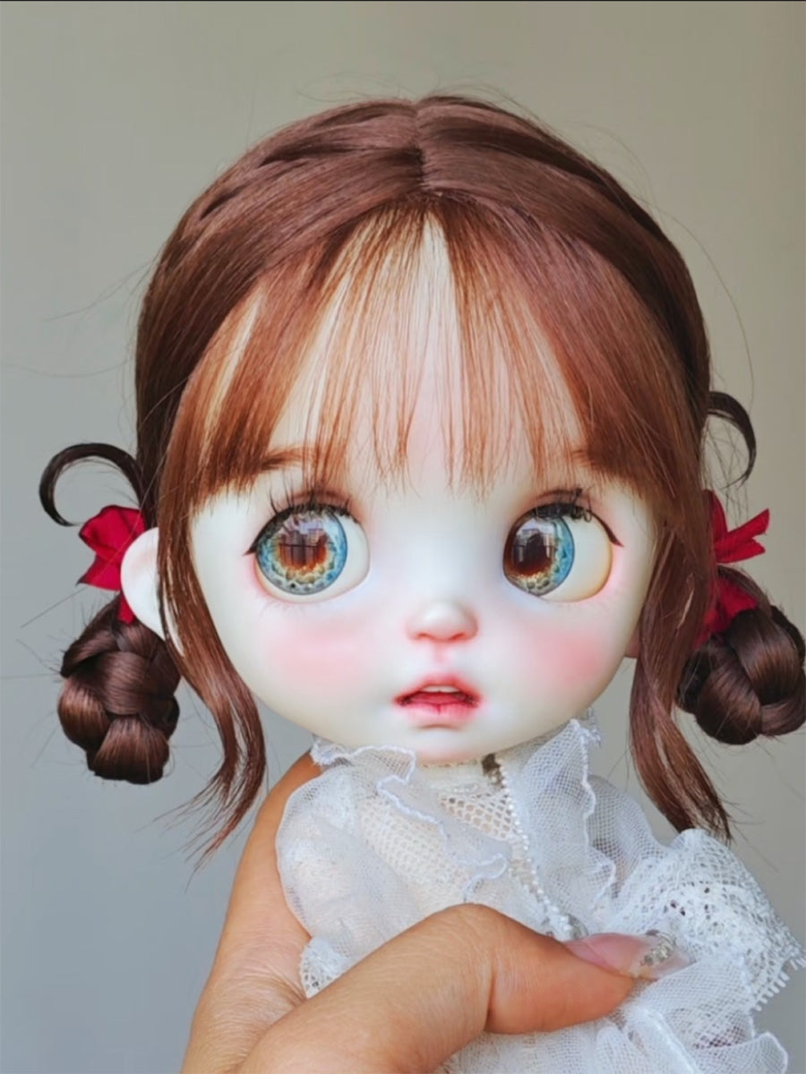 Handmade Blythe Wig, Styled Hair with Braids