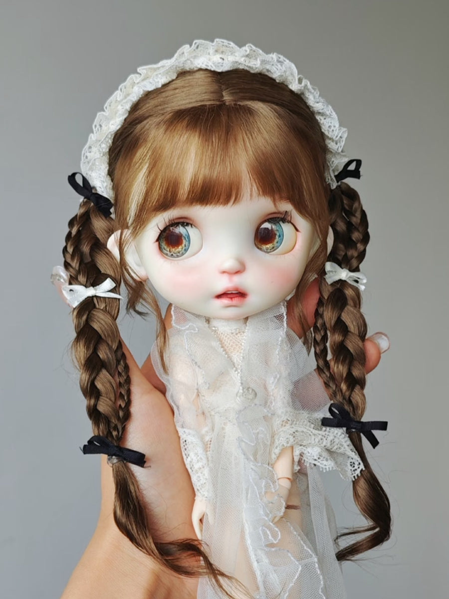 Handmade Blythe Wig,Twin Side Braids