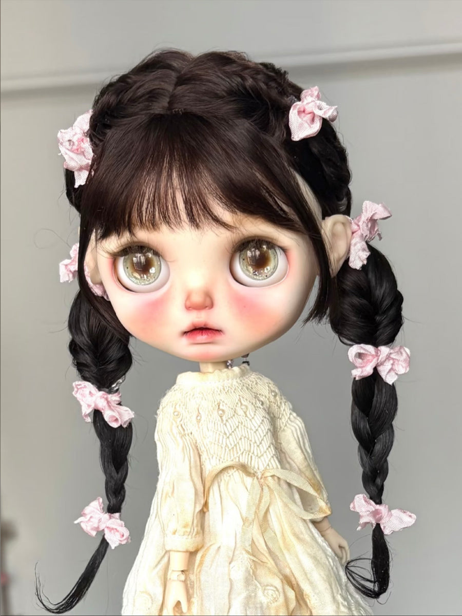 Handmade Blythe Wig,Twin Side Braids