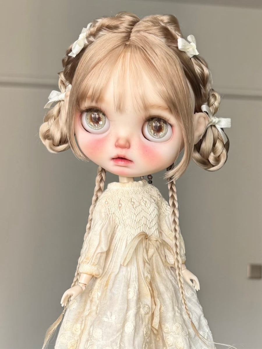 Handmade Blythe Wig, Styled Hair with Braids