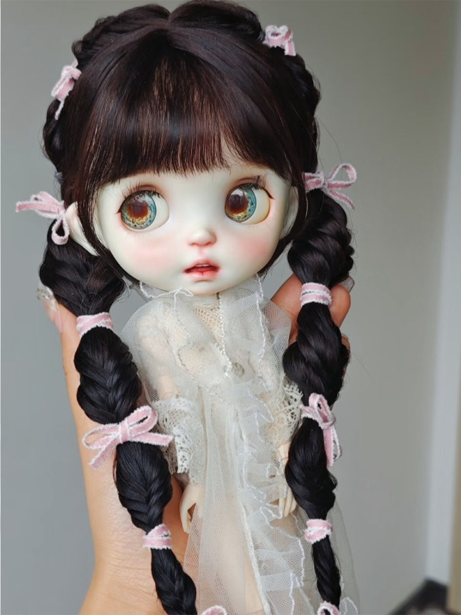 Handmade Blythe Wig,Twin Side Braids