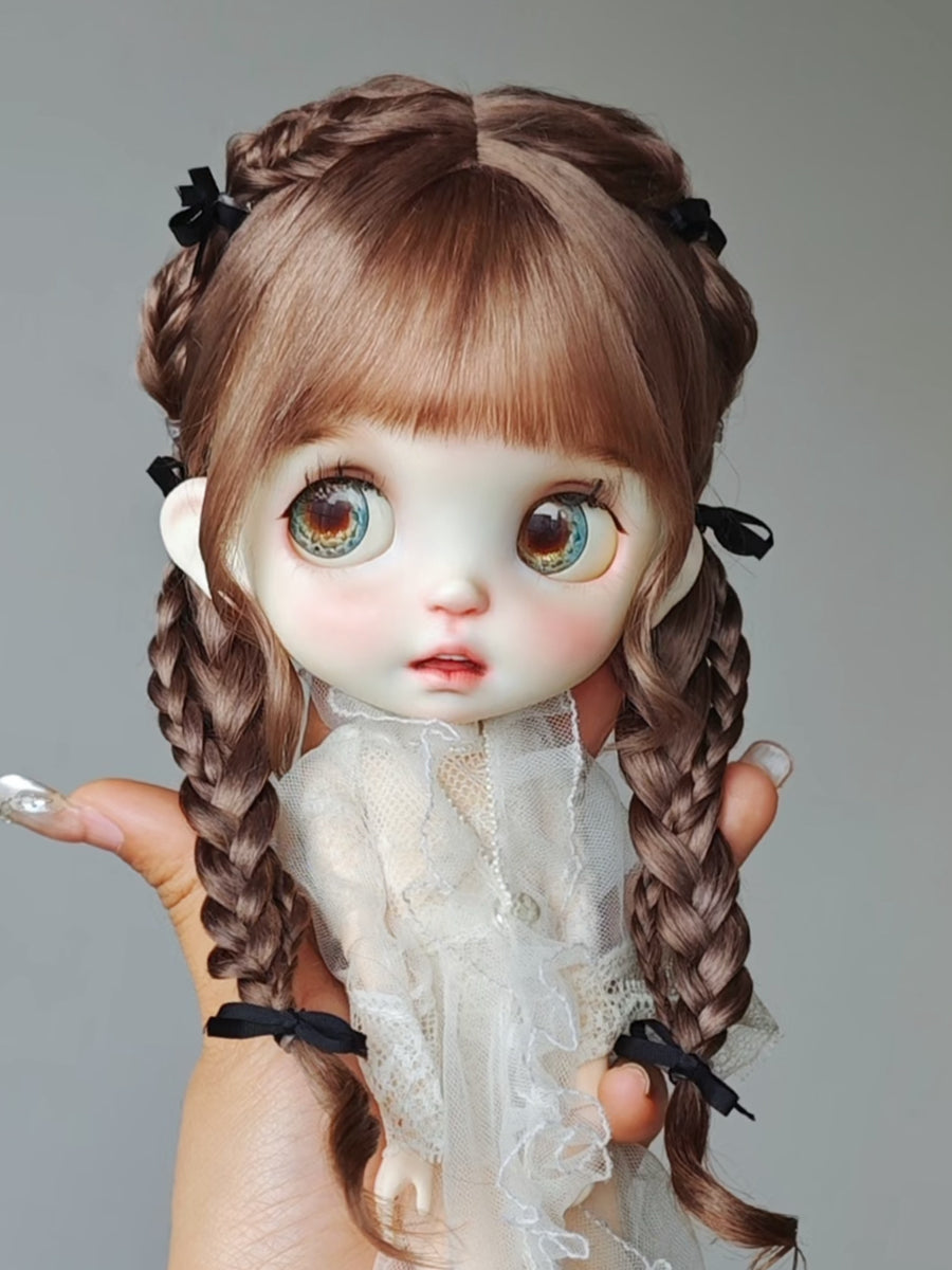 Handmade Blythe Wig,Twin Side Braids