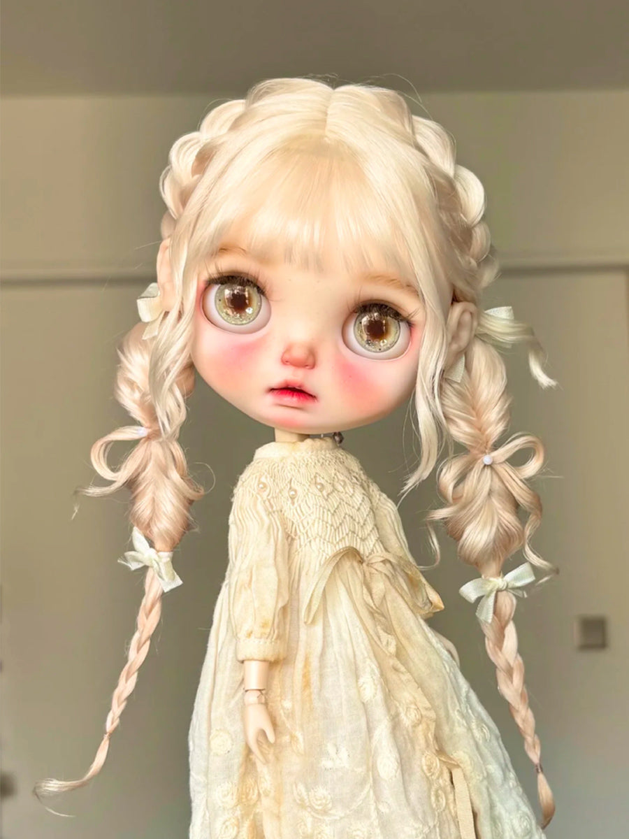 Handmade Blythe Wig,  Ponytails with Bangs