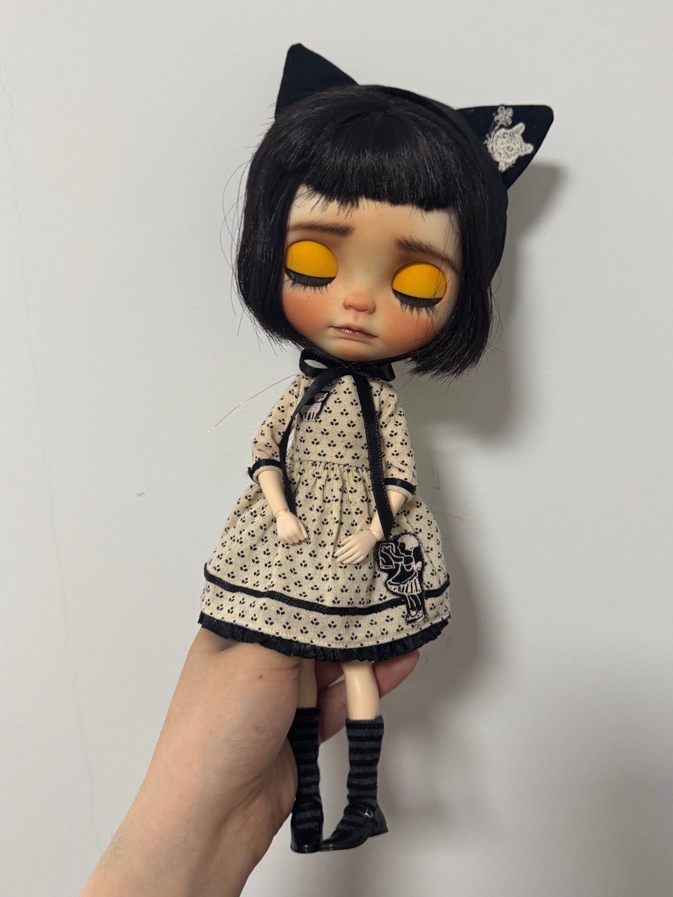Black Meow Blythe Outfit - Handmade Doll Clothes - ToastDoll