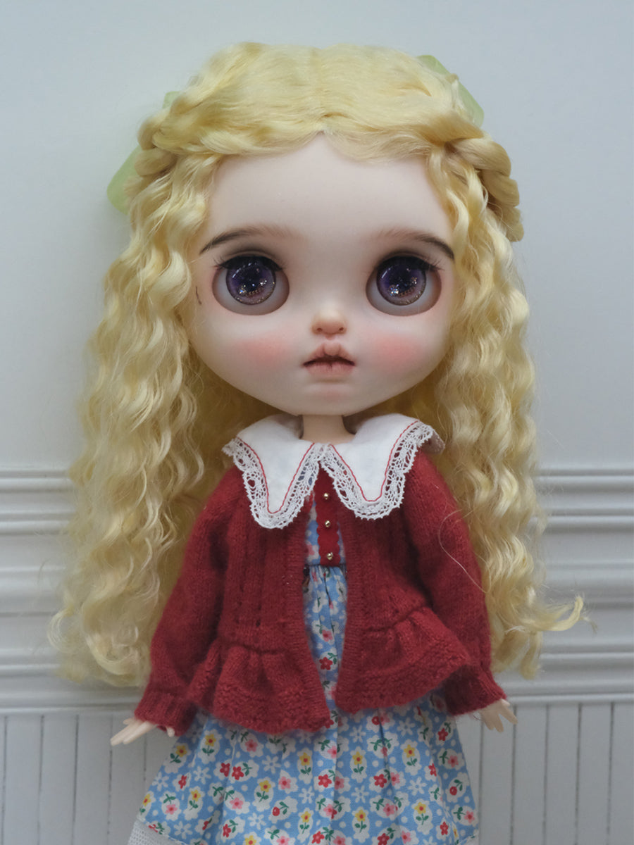 Handmade Blythe Wig, Beach Waves with Braids